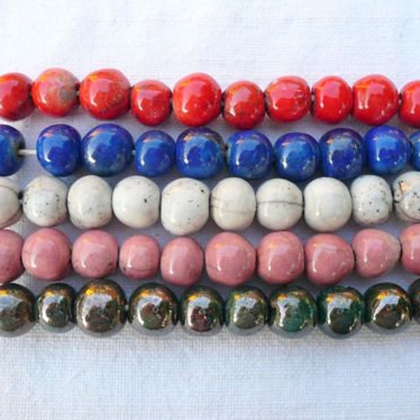 10 piccole perline raku - perline per collana, bracciale orecchini  perline raku per gioielli originali - collana raku - idea regalo amica