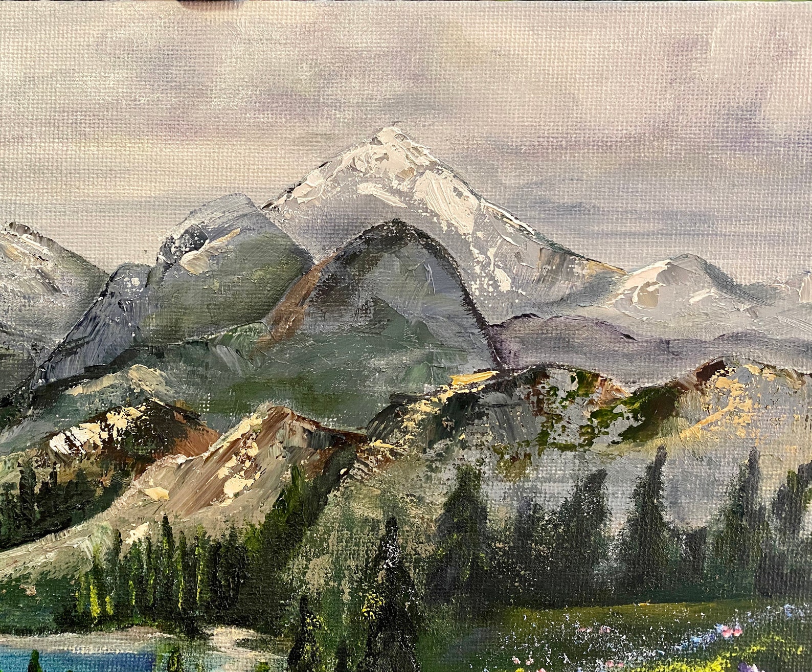 Original Oil Painting of Mountain Landscape - Etsy