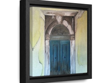 PRINT Oil European Doors Series "Venice" Gallery Canvas Wraps, Square Frame