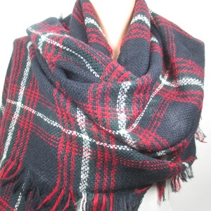 Plaid Blanket Scarf Unique Gift For Women Oversized Flannel Scarf Men Women Scarf Cozy Winter Scarf  Christmas Gift For Her For Him For Mom