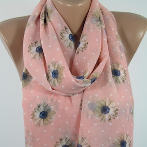 Rosa Schal Schal Daisy Schal Damen Mode Accessoires Floral Schal Damen Weihnachtsgeschenk für Sie Einzigartiges Geschenk für Frauen Geschenk für Mama