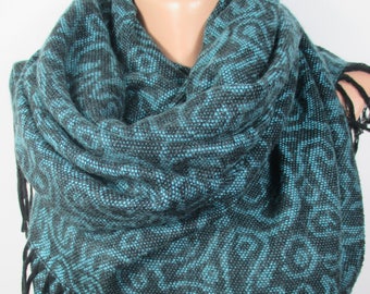 Teal Blue Blanket Scarf Accessories For Women Holiday Gift For Women Cozy Winter Scarf Women Scarf Christmas Gift For Her For Mom For Wife