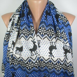 Nordic Scarf Shawl Deer Scarf Snowflake Scarf Unique Gift For Women Winter Accessory Christmas Gift For Her For Him For Mom Wife Women Scarf