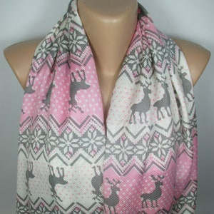 Nordic Scarf Shawl Deer Scarf Snowflake Scarf Unique Gift For Women Winter Accessory Christmas Gift For Her For Him For Mom Wife Women Scarf