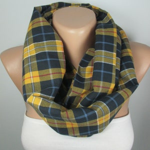 Plaid Infinity Scarf Winter Fall Scarf Neck Warmer Women Scarf Men Scarf Christmas Gift For Her For Him Gift For Women Gift For Men