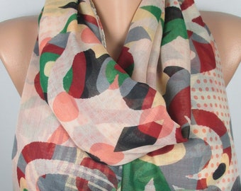 Geometric Lightweight Scarf Polka Dots Scarf Women Scarf Fall Winter Scarf Unique Gift For Women Christmas Gift For Her For Mom For Wife