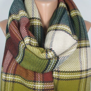 Plaid Blanket scarf Unique Gift For Women Winter Accessories Cozy winter scarf Women Men Scarf Christmas Gift For Him For Her For Mom Wife
