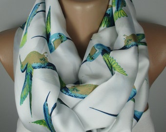 Bird Infinity Scarf Unique Gift For Women Animal Scarf Winter Accessories Women Scarf Christmas Gift For Her For Women For Mom For Wife