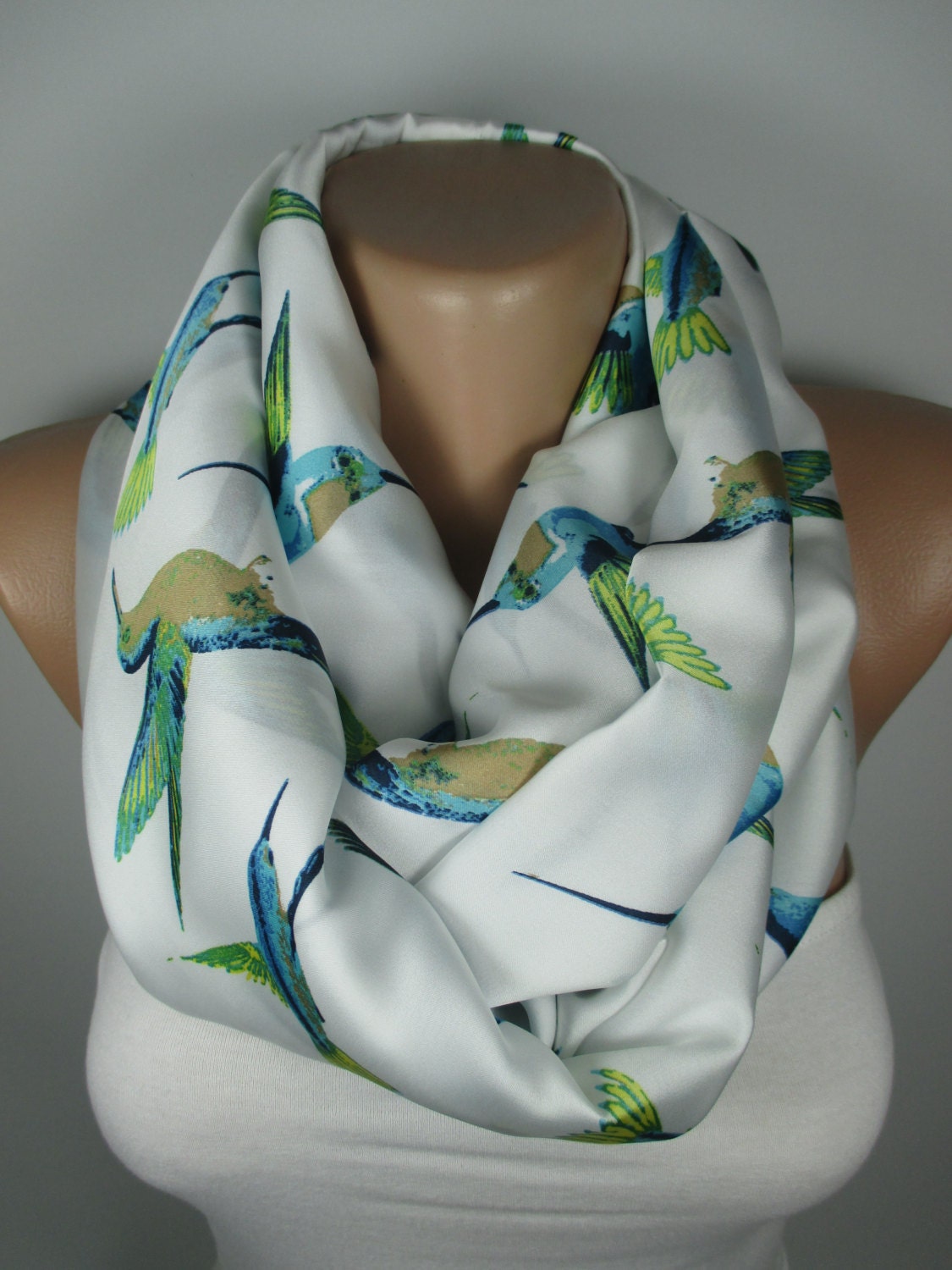 Bird Infinity Scarf Unique Gift For Women Animal Scarf Winter Accessories Women Scarf Christmas Gift For Her For Women For Mom For Wife