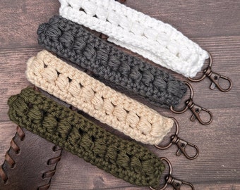 Wristlet Keychain | Crochet Key Fob | Handmade Crochet | 100% Cotton Yarn