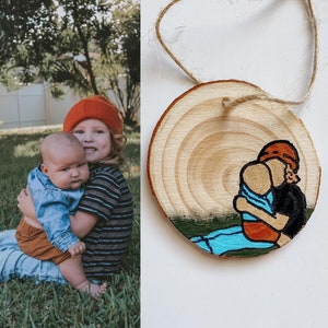 Custom Christmas Ornament, Custom Family Ornament, Painted Wood Ornament, my first christmas ornament, our first home ornament image 2