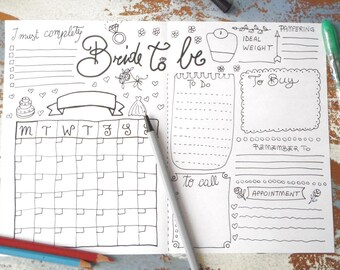 wedding planner journal wedding ideas agenda diary diy planner etsy