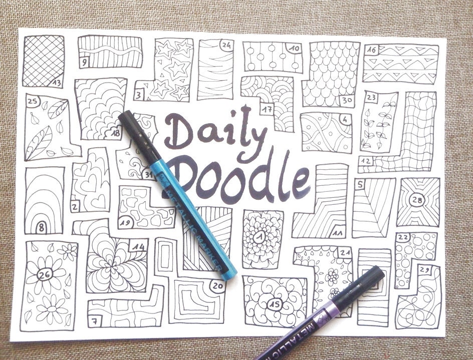 daily-doodle-journal-printable-doodling-daily-journaling-etsy