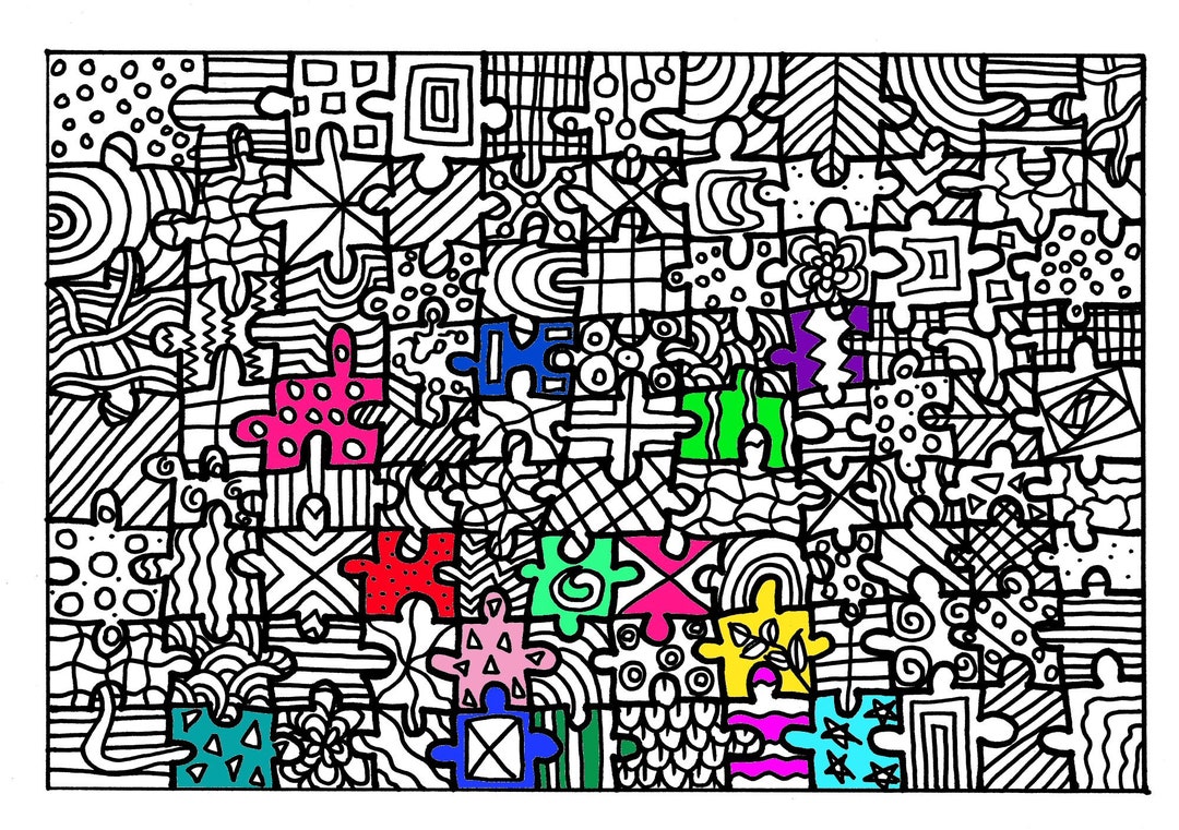 Coloring Jigsaw Puzzle Intricate Adults Colouring Expert - Etsy