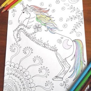 unicorn adult kids coloring page horse, printable