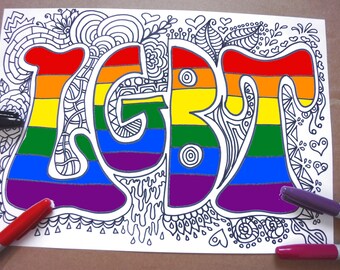 lgbt coloring page printable gay lgbtq lesbic
