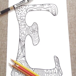 e lettre coloriage E adultes enfants alphabet lettres école initiale impression imprimable téléchargement numérique école numérique lasoffittadiste