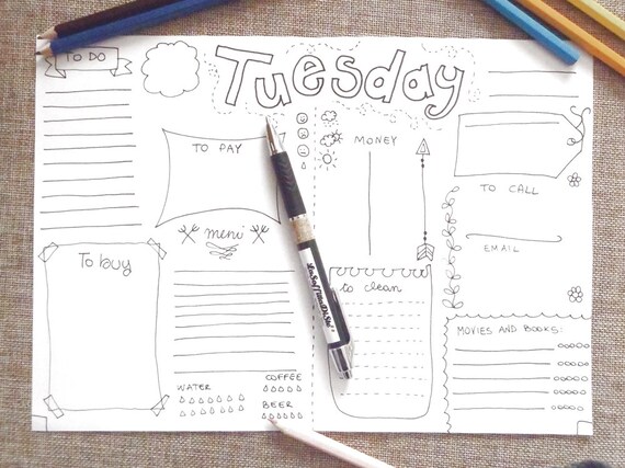 Tuesday Bullet Journal Printable Daily Planner Agenda Travel Day Home Plan Organizer Work Home Notebook Journal Download Lasoffittadiste Tuesday Bullet Journal Printable Daily Planner Agenda Travel Day Home Plan Organizer Work Home Notebook Journal Download Lasoffittadiste