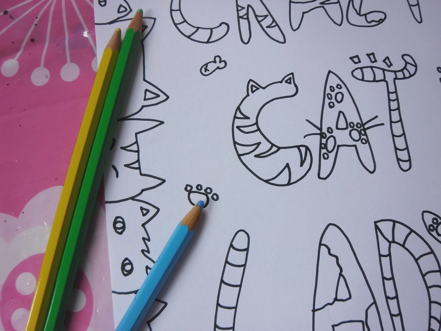 Crazy cat lady adult coloring page instant download Etsy