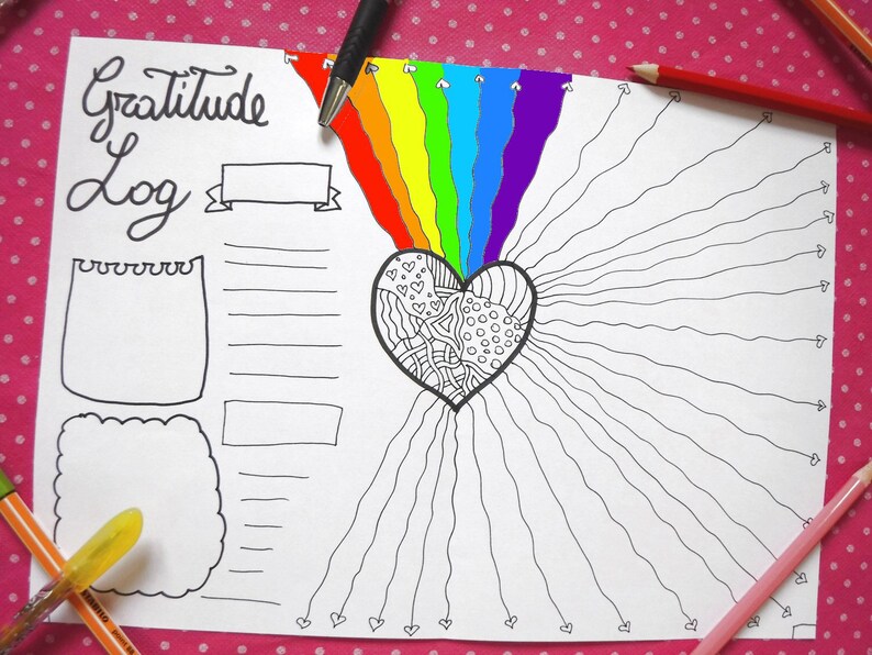 Bullet Journal Gratitude Log Printable Planner Bujo Sunshine - Etsy