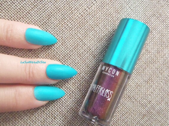 Turquoise Stiletto Fake Nails Matt Matte Blue Etsy