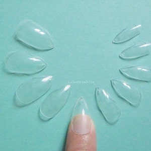 set 20 diy clear set stiletto nails nail sizing kit stilleto 画像 1