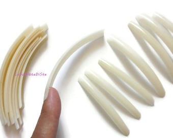 20 nude curves fake nails extra long wag cosplay beige