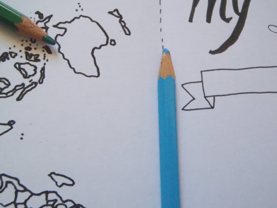 World map bullet journal monthly journaling visited places to | Etsy