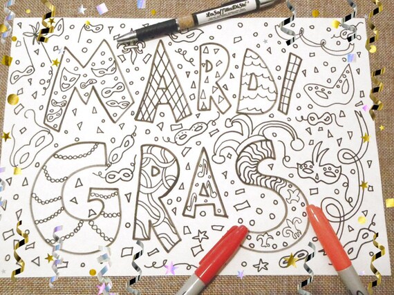 Mardi Gras Coloring Carnival Masquerade Mask Card Fun Kids Diy