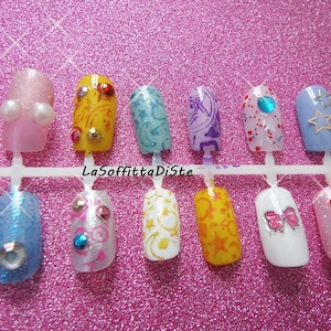 cosplayer fake nails gyaru press on false nails