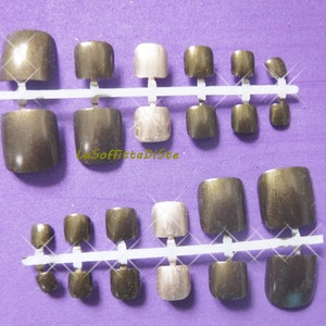 army green and champagne toe false nails press on