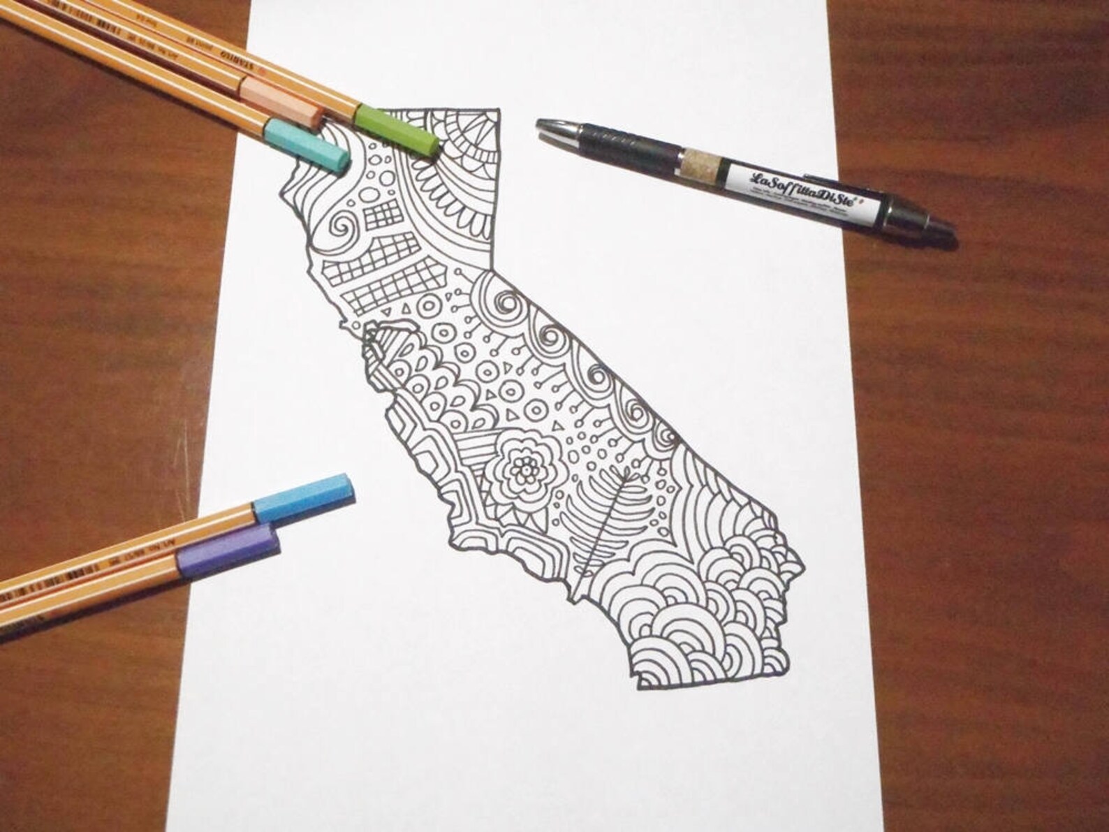 California Coloring Map Usa America Book Planner Journal Kids Adults ...