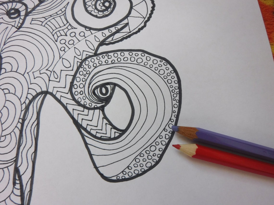 Octopus Coloring Page Printable Adults Colouring | Etsy