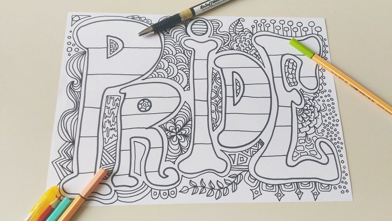 pride coloring page printable gay lgbt lgbtq lesbian LGBTQIA image 2