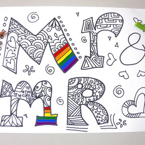 Coloriage M. et M. M. et M. mariage mariage gay