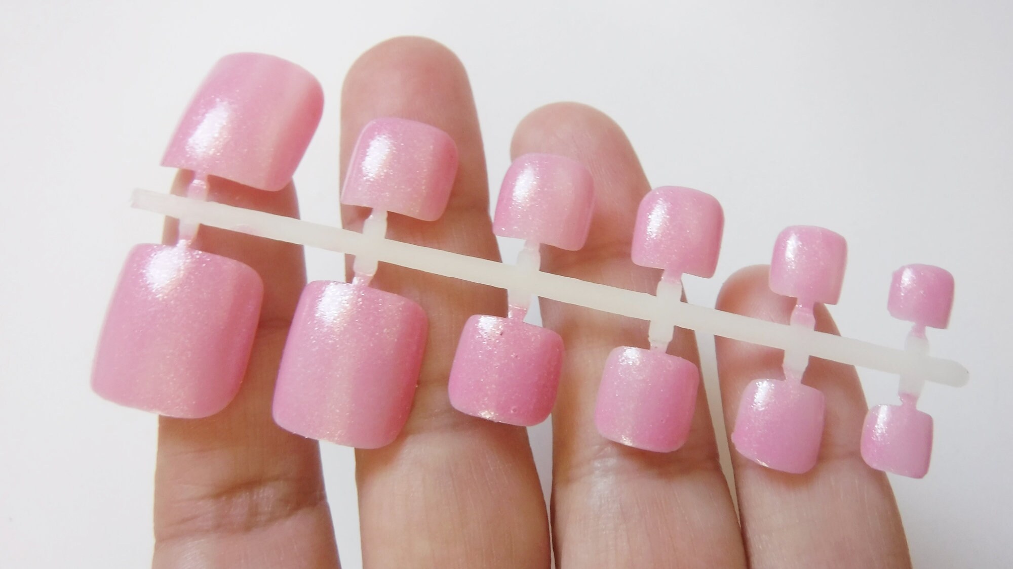 Pink Fake Toe Nails Press on Toes False Nails Etsy Canada