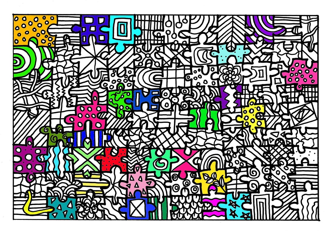 Coloring Jigsaw Puzzle Intricate Adults Colouring Expert - Etsy