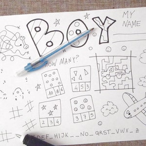 Boy Puzzles Guy Kids Activity Sheet Games Table Coloring Printable ...