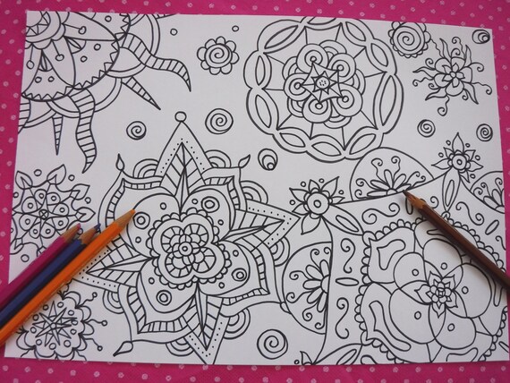 Adulte Coloriage Mandala Coloriage Page Mandala Zen Meditation Etsy