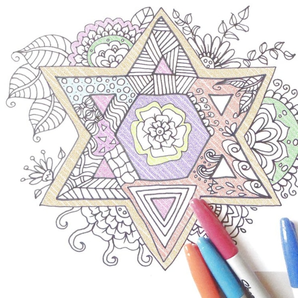 Star of David Shield of David Magen David israel flag coloring hexagram Jewish symbol Seal of Solomon מגן דוד Māḡēn Dāwīḏ lasoffittadiste
