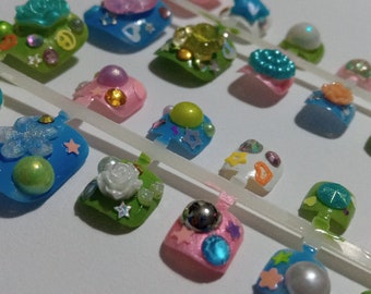 ongles d’orteils kawaii gyaru 3D faux ongles