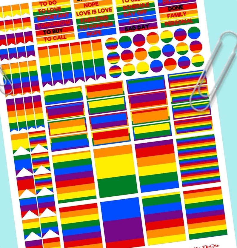 lgbtq pride gay rainbow stickers planner lesbic lgbt rainbow etsy