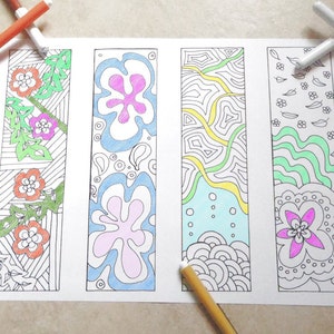 doodle coloring bookmark adult kids page markers printable