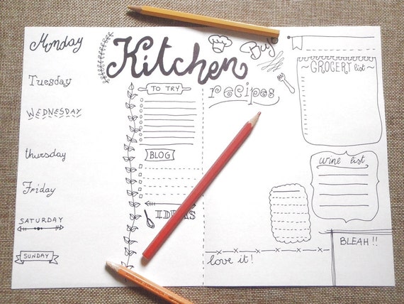 Kitchen Printable Bullet Journal Journaling Menu Chef Food Planner Organize Life Home Agenda Organizer Notebook Download Lasoffittadiste Kitchen Printable Bullet Journal Journaling Menu Chef Food Planner Organize Life Home Agenda Organizer Notebook Download Lasoffittadiste