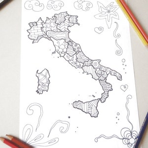 cartina italia da colorare per adulti zen meditazione stampare italiana turista stampabile instant download disegno digitale lasoffittadiste