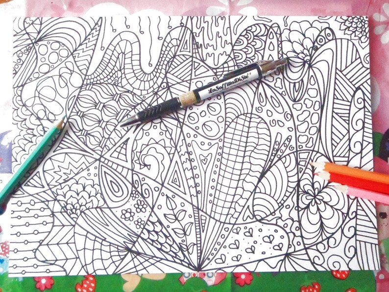 Doodle Intricate Adults Coloring Book Expert Level Page Anti | Etsy