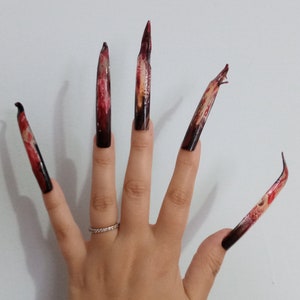 Werewolf Nails Monster Zombie Halloween Costume Cosplay - Etsy