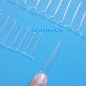 long tips stiletto 20 half false nails to color clear