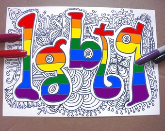 coloring page lgbtq printable gay pride lgbt lesbic