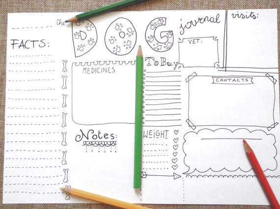 Dog bullet journal pet planner lover journaling best friend | Etsy